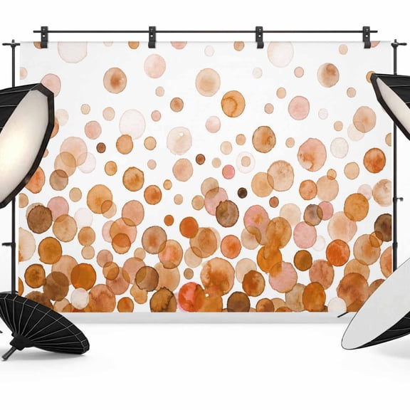 7x5ft Photo Backdrop, Ombre Brown Polka Dot Soft Polyester Backdrop Curtains Photography Backdrops, Abstract Watercolor Geometric Brushed Background for Photoshoots Studio Video Portrait Parties
