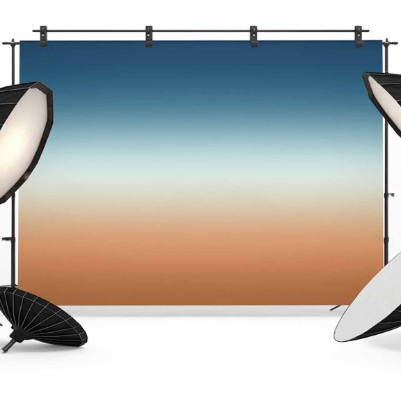 7x5ft Photo Backdrop, Orange Blue Ombre Soft Polyester Backdrop Curtains Photography Backdrops, Contemporary Abstract Gradient Brushed Background for Photoshoots Studio Video Portrait Parties