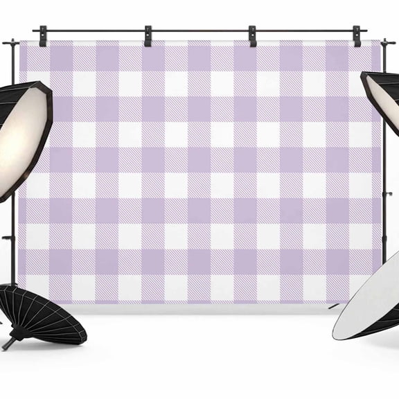 7x5ft Photo Backdrop, Plaid Purple Rural Style, Soft Polyester Backdrop Curtains Photography Backdrops, Rural Abstract Geometric Lattice Brushed Background for Photoshoots Studio Portrait Parties