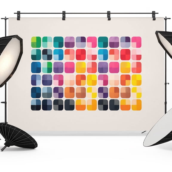 7x5ft Photo Backdrop, Rainbow Color Soft Polyester Backdrop Curtains Photography Backdrops, Modern Abstract Minimalist Cream Brushed Background for Photoshoots Studio Video Portrait Parties