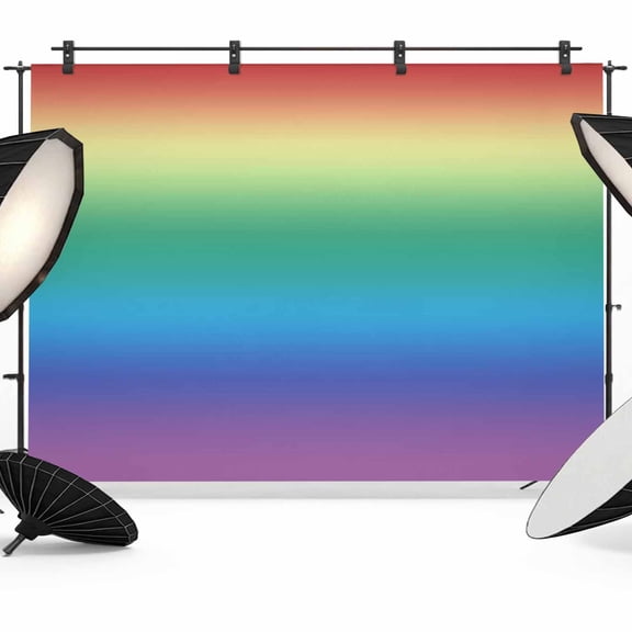7x5ft Photo Backdrop, Rainbow Colors Ombre Cream Soft Polyester Backdrop Curtains Photography Backdrops, Modern Abstract Art Aesthetics Brushed Background for Photoshoots Studio Portrait Parties
