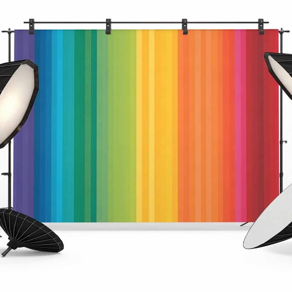 7x5ft Photo Backdrop, Rainbow Striped Soft Polyester Backdrop Curtains Photography Backdrops, Colorful Gradients Modern Abstract Art Brushed Background for Photoshoots Studio Video Portrait Parties