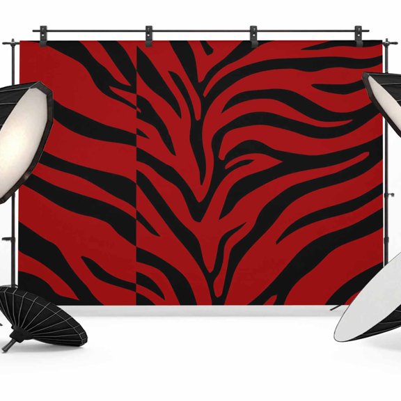 7x5ft Photo Backdrop, Red Black Tiger Striped Soft Polyester Backdrop Curtains Photography Backdrops, Animals Fur Abstract Art Brushed Background for Photoshoots Studio Video Portrait Parties