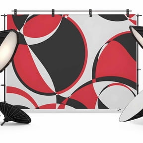 7x5ft Photo Backdrop, Red Geometric Soft Polyester Backdrop Curtains Photography Backdrops, Modern Abstract Lines Textured Brushed Background for Photoshoots Studio Video Portrait Parties