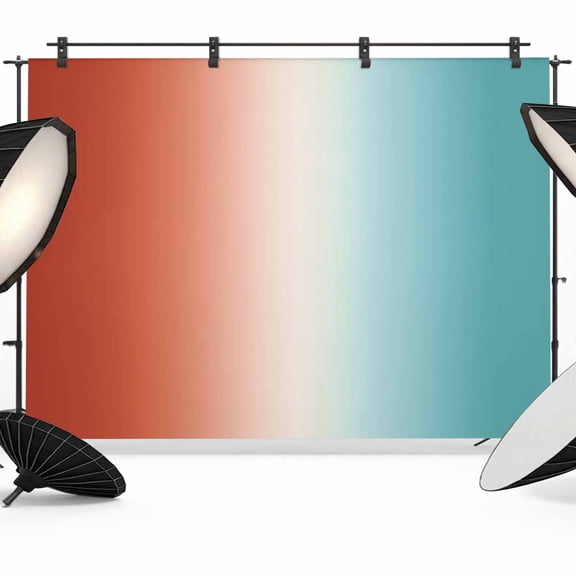 7x5ft Photo Backdrop, Red Light Blue Ombre Soft Polyester Backdrop Curtains Photography Backdrops, Abstract Modern Art Aesthetics Brushed Background for Photoshoots Studio Video Portrait Parties