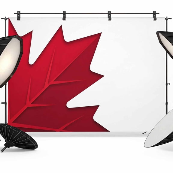 7x5ft Photo Backdrop, Red Maple Leaves Soft Polyester Backdrop Curtains Photography Backdrops, Farmhouse Botanical Modern Art Brushed Background for Photoshoots Studio Video Portrait Parties