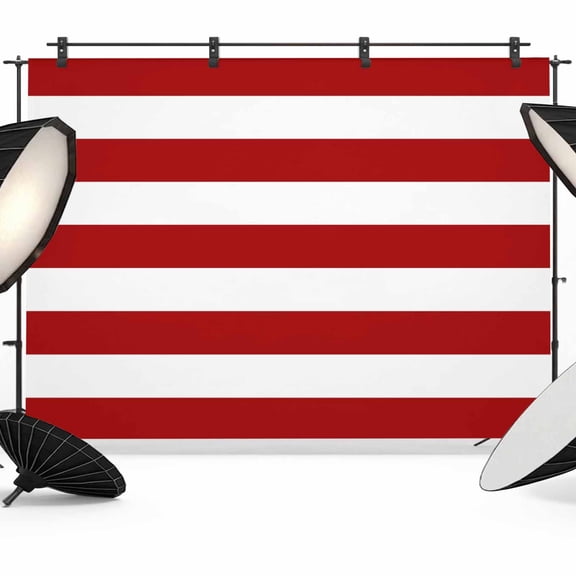 7x5ft Photo Backdrop, Red Stripes Soft Polyester Backdrop Curtains Photography Backdrops, Simple Red White Texture Brushed Background for Photoshoots Studio Video Portrait Parties