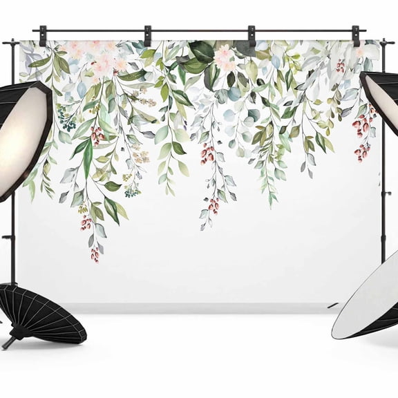 7x5ft Photo Backdrop, Sage Green Eucalyptus Soft Polyester Backdrop Curtains Photography Backdrops, Aesthetics Floral Farm Foliage Brushed Background for Photoshoots Studio Video Portrait Parties