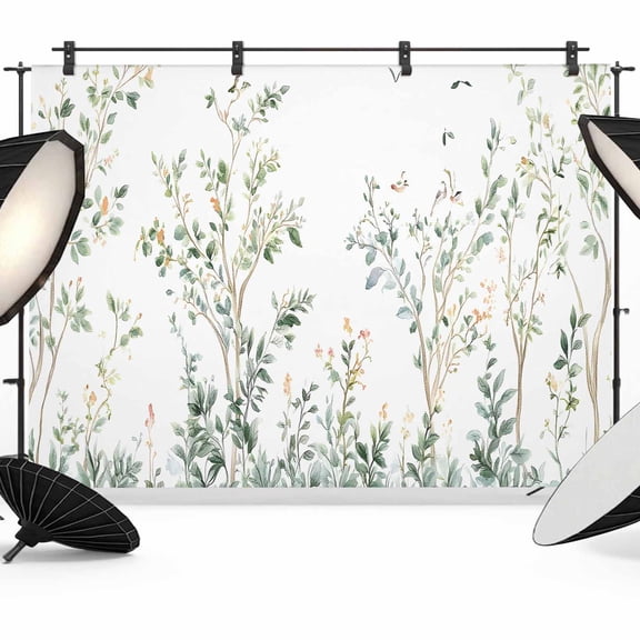 7x5ft Photo Backdrop, Sage Green Trees Soft Polyester Backdrop Curtains Photography Backdrops, Green Eucalyptus Leaves Brushed Background for Photoshoots Studio Video Portrait Parties