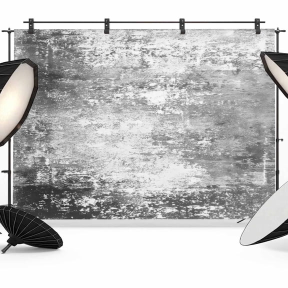 7x5ft Photo Backdrop, Shabby Grey Soft Polyester Backdrop Curtains Photography Backdrops, Oil Painting Vintage Art Gray White Brushed Background for Photoshoots Studio Video Portrait Parties