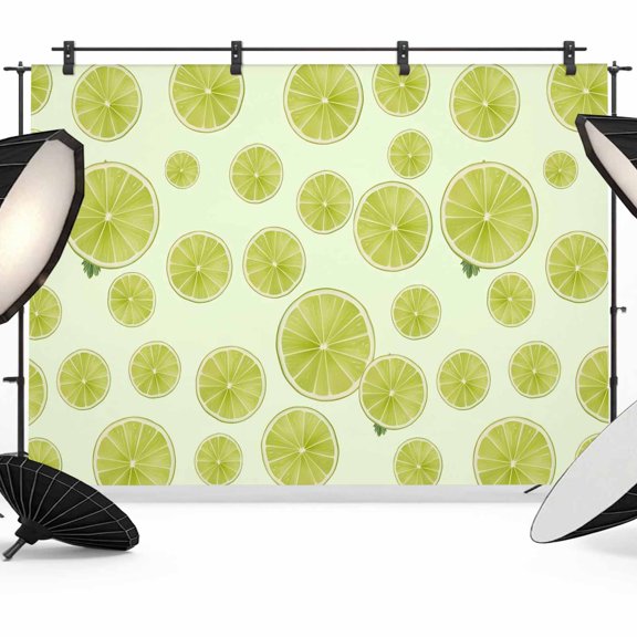 7x5ft Photo Backdrop, Sliced Lemon Soft Polyester Backdrop Curtains Photography Backdrops, Simple Summer Tropical Yellow Brushed Background for Photoshoots Studio Video Portrait Parties