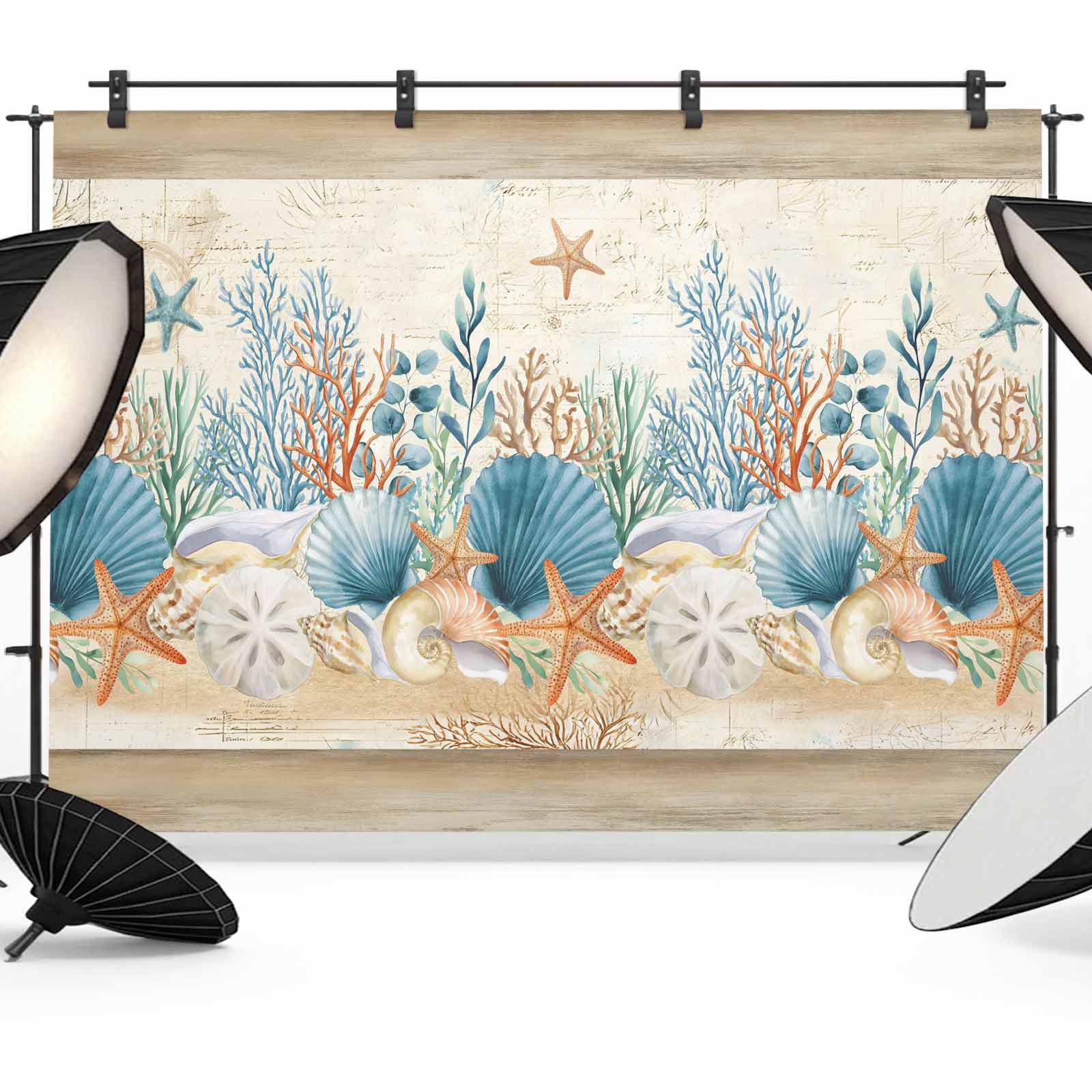 10x8ft photo backdrop, starfish coastal soft polyester... 7x5ft Photo Backdrop, Starfish Coastal Soft Polyester Backdrop Curtains ...