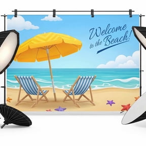 7x5ft Photo Backdrop, Summer Coastal Soft Polyester Backdrop Curtains Photography Backdrops, Ocean Beach Vacation Wave Blue Brown Brushed Background for Photoshoots Studio Video Portrait Parties