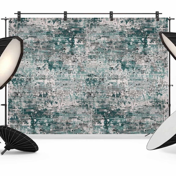 7x5ft Photo Backdrop, Teal Grey Abstract Soft Polyester Backdrop Curtains Photography Backdrops, Modern Graffiti Distressed Mottled Art Brushed Background for Photoshoots Studio Video Portrait Party