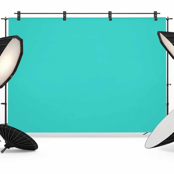 7x5ft Photo Backdrop, Turquoise Soft Polyester Backdrop Curtains Photography Backdrops, Modern Pure Turquoise Brushed Background for Photoshoots Studio Video Portrait Parties