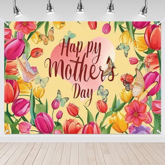 7x5ft Pink Flower Happy Mothers Day Party Backdrop for Women