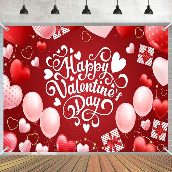 7x5ft Pink Sweet Love Hearts Valentines Day Backdrop for Her