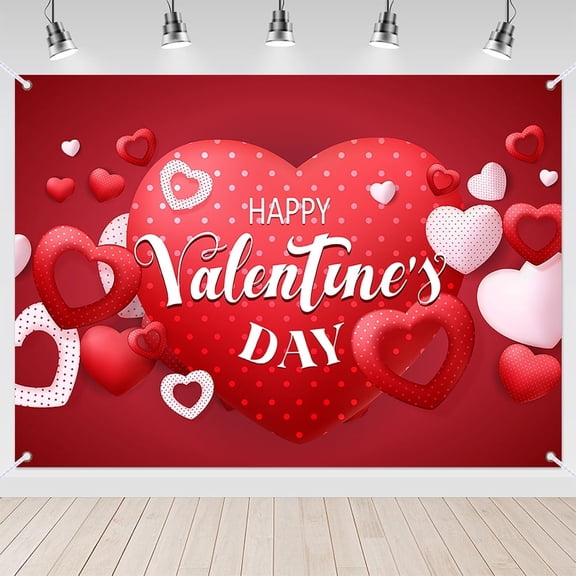 7x5ft Red Romantic Love Valentines Day Backdrop for Party Photography