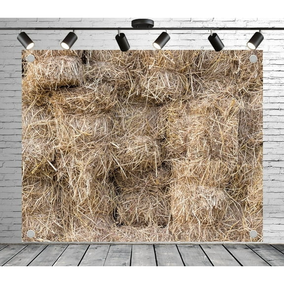 7x5ft Rustic Backdrop Haystack Photo Backdrop Straw Texture Background for Theme Party Wedding Birthday Baby Shower Decoration Banner Photo Booth Studio Props