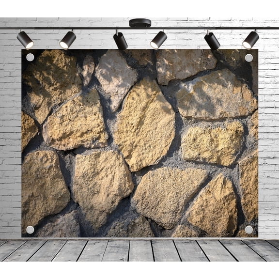 7x5ft Rustic Backdrop Stone Wall Texture Photo Backdrop Decoration Banner for Theme Party Wedding Birthday Baby Shower Photo Booth Studio Props