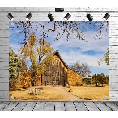 7x5ft Rustic Backdrop Wood Panel Barn Photo Backdrop Autumn Background for Theme Party Wedding Birthday Baby Shower Decoration Banner Photo Booth Props