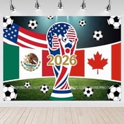 7x5ft Soccer 2026 USA Mexico Canada Flags Sports Game Party Backdrop