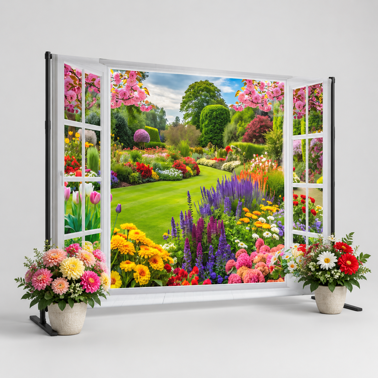 7x5ft Spring Summer Garden Window Landscape Photo Studio Background ...