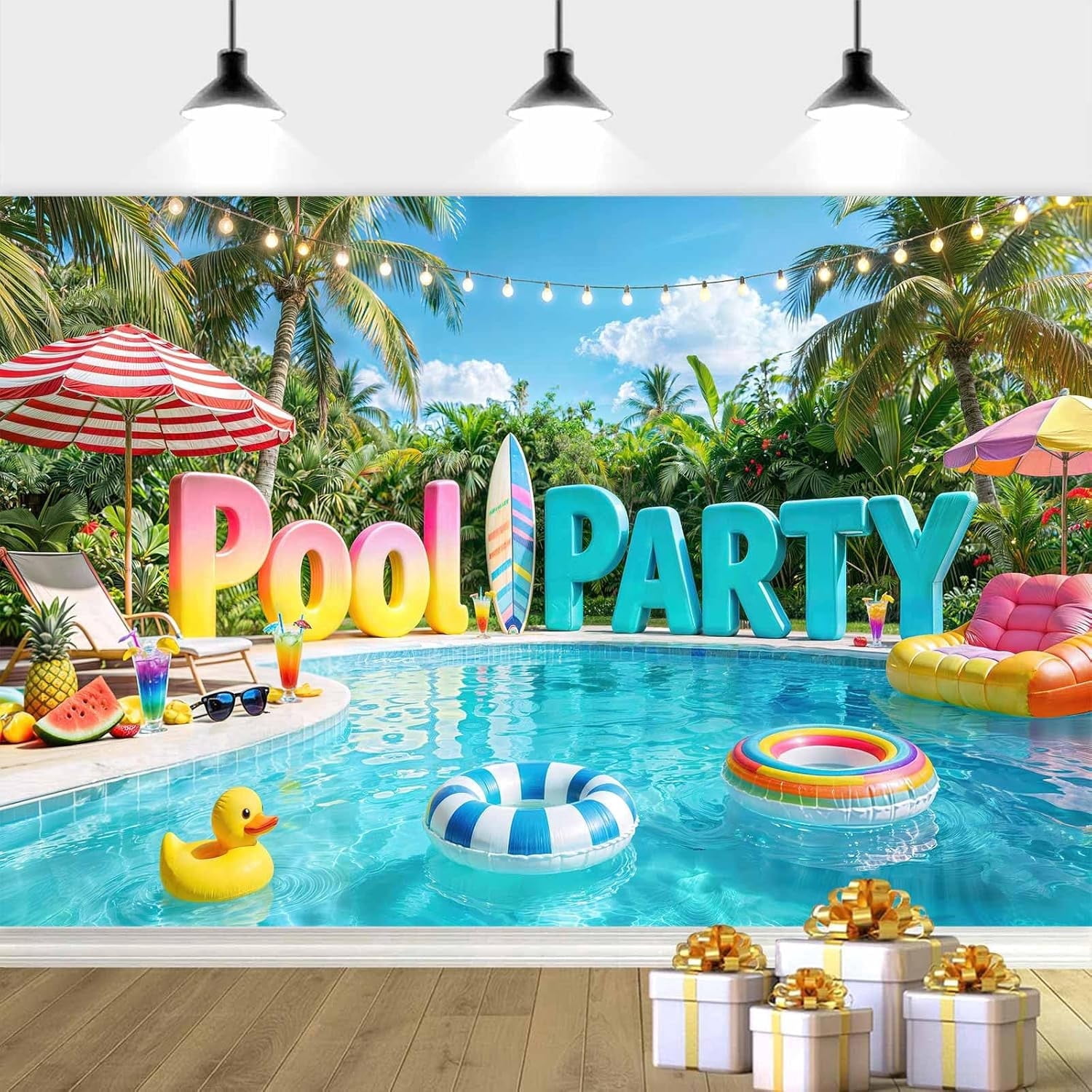 7x5ft Summer Pool Party Backdrop, Summer Beach Pool Themed Parties ...