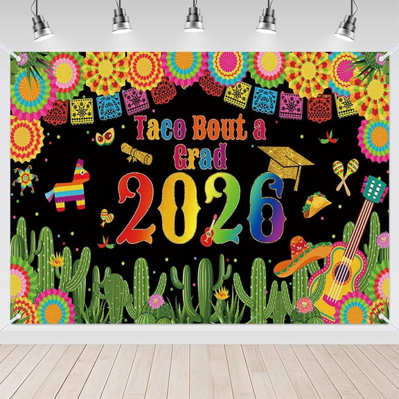 7x5ft Taco Bout a Grad Mexican Fiesta 2026 Graduation Banner