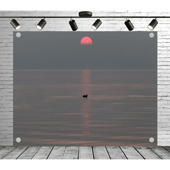 7x5ft Tranquil Lake Backdrop – Reflective Water, Soft Sunrise Sky & Birds Banner for Outdoor Shoot, Peaceful Event, Photo Booth or Studio Wall Decor, Wedding Photoshoot