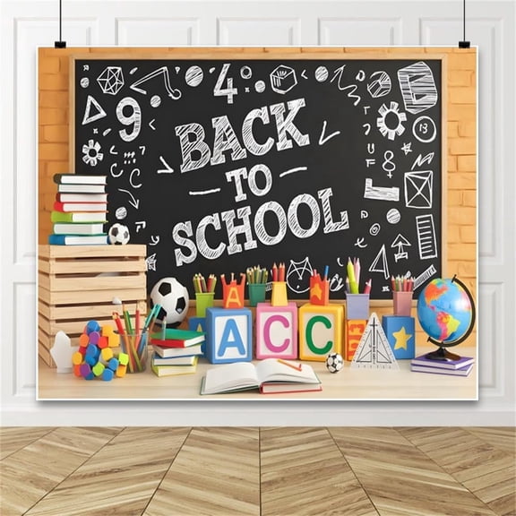 7x5ft Welcome Back to School Backdrop ABC Brick Wall Letter House First Day of School Background Welcome Back Classroom Party Decorations Banner Photo Booth Props