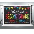 thumbnail image 1 of 7x5ft Welcome Back to School Backdrop Watch Out Second Grade Here I Come First Day of School Background Welcome Back Classroom Party Decorations Banner Photo Booth Props, 1 of 2
