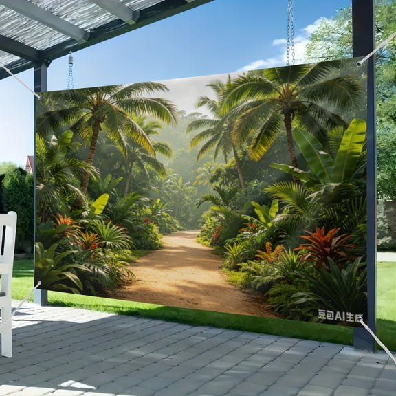 7x5ft Wild Tropical Jungle Safari Backdrop Dense Palm Leaves Natural Rainforest Kids Animal Party Photo Background