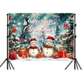 thumbnail image 1 of 7x5ft Winter Christmas Photoshoot Backdrop,Merry Christmas Snowman Backdrop for Red Party Green Xmas Tree Gift Santa Claus Merry Background for Family Holiday Party - Banner Photo Studio Props, 1 of 5