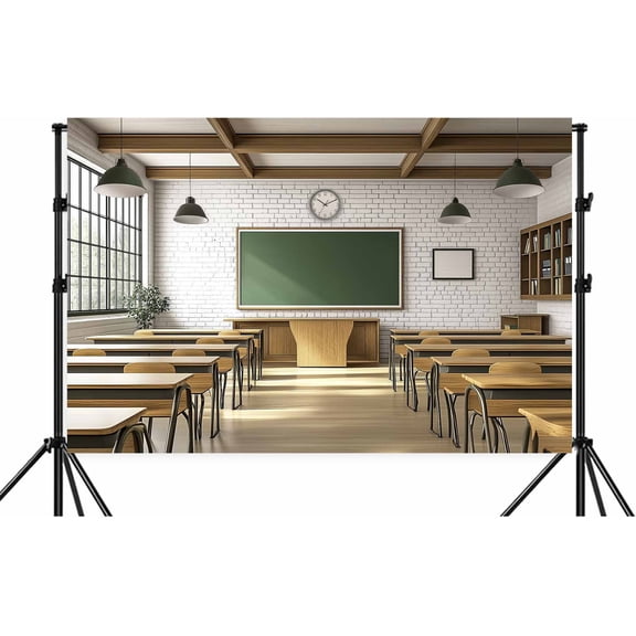 7x5ftClassroom Backdrops Blackboard Back to School Green Chalkboard Class Study Room Large Chalkboard for Wall Photography Background Chalk Board Photo Shoot Studio Props