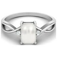 thumbnail image 1 of 7x5mm Octagon Shape Natural Pearl Gemstone 925 Sterling Silver Women Split Shank Valentines Day Gifts Ring, 1 of 3