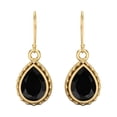thumbnail image 1 of 7x5mm Pear Black Spinel 925 Sterling Silver Gold Vermeil Wire Hook Teardrop Valentines Day Gifts Earrings, 1 of 4
