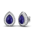 thumbnail image 1 of 7x5mm Pear Shape Lapis 925 Silver Solitaire Classic Mother's Day Gift Women Stud Earring, 1 of 7