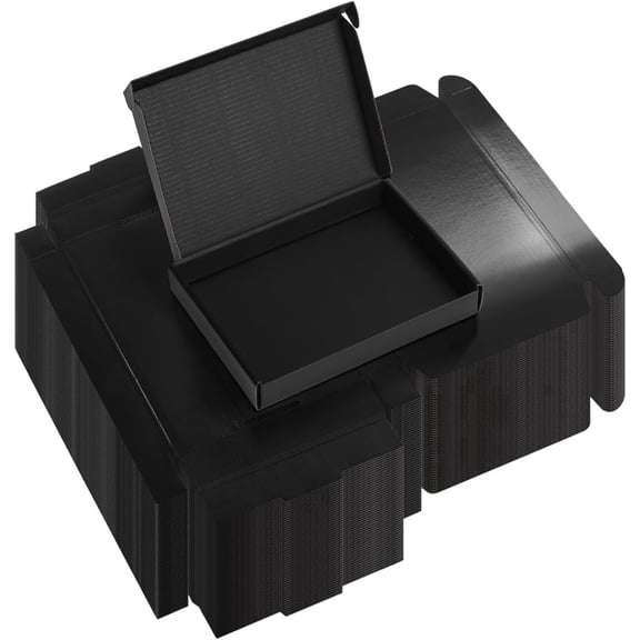 7x5x1 inches Black Shipping Boxes Pack of 50, Cardboard Corrugated Mailer Boxes for Packaging Small Business, Gift Boxes for Presents