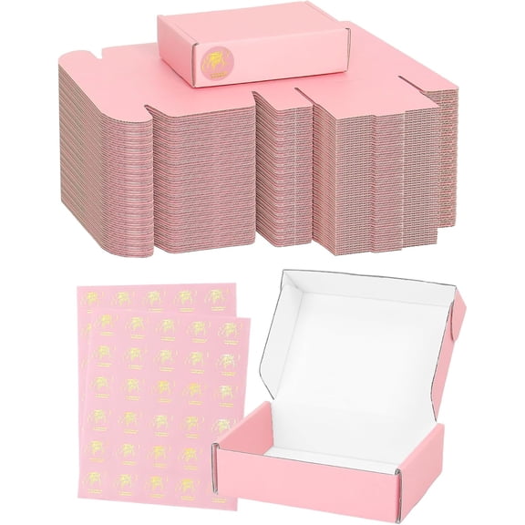 7x5x2 Inch Small Shipping Boxes, Pack of 50 Colored Cardboard Boxes, Cute Mailing Packaging Box for Gift