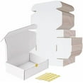 thumbnail image 1 of 7x5x2 Shipping Boxes Set of 50, White Corrugated Cardboard Box for Packing, Mailing, Business, 1 of 6