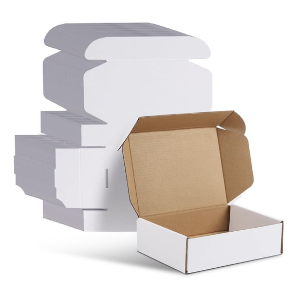7x5x2 White 30 Pack Corrugated Cardboard Shipping Boxes