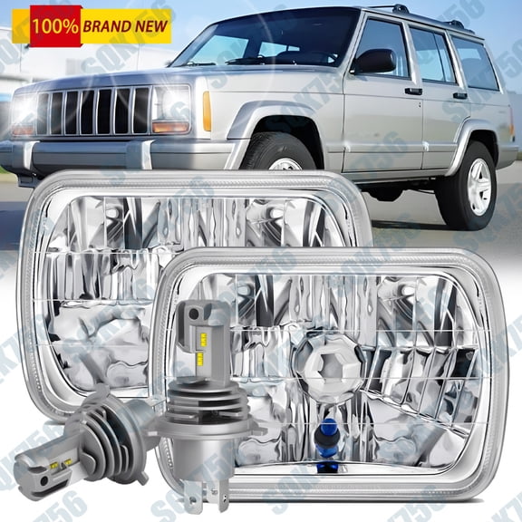 7x6" 5x7" LED Headlights Lamp Sealed Hi/Lo Beam For Jeep Cherokee XJ 1984-2001