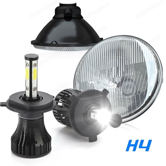 7x6 5x7inch LED Headlight HiLo Beam Halo DRL For Jeep Cherokee XJ YJ Chevy