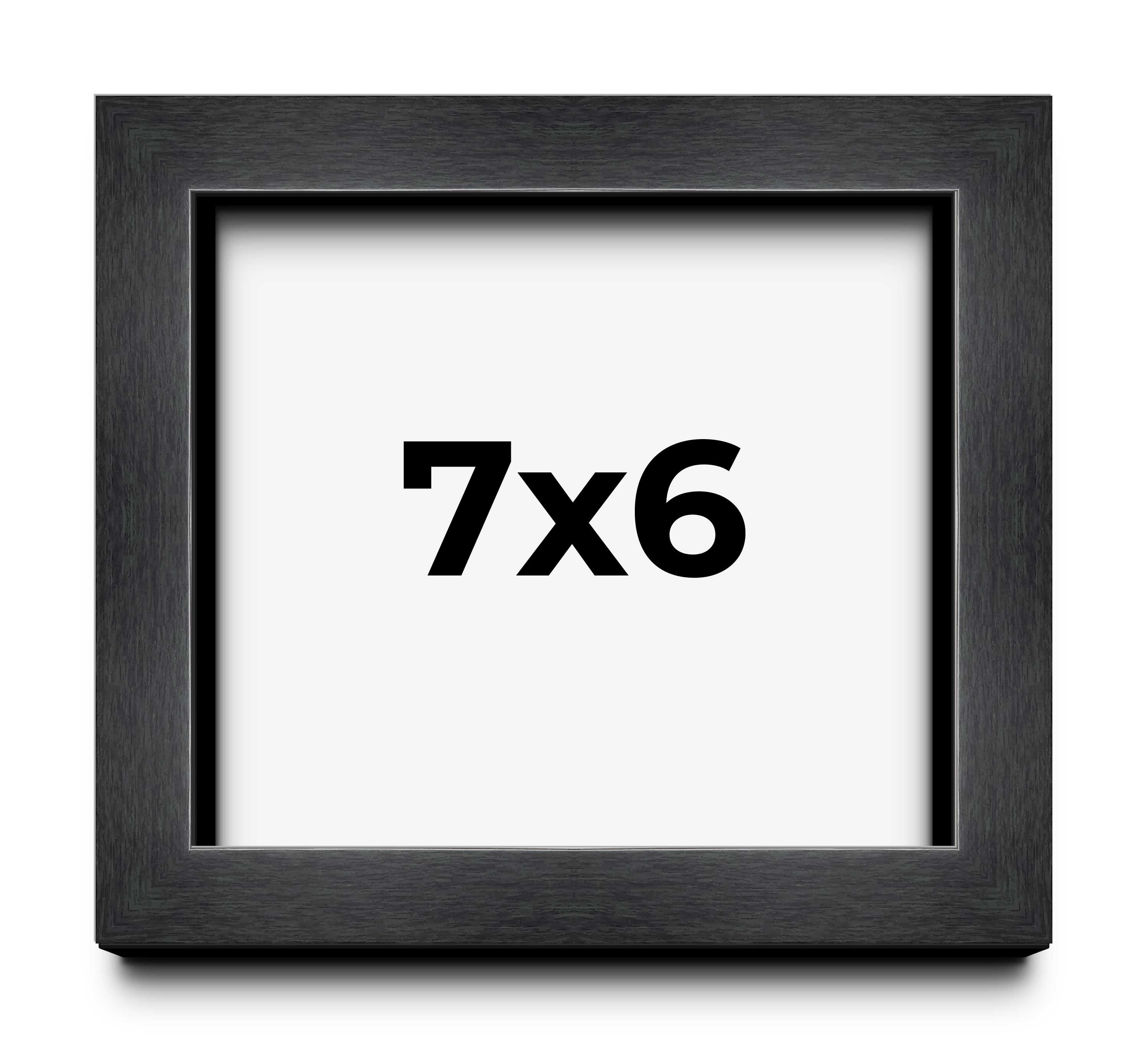 7x6 Frame Black Charcoal Grey Wood Textured Picture Frame | 0.75 Inch ...