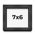 thumbnail image 1 of 7x6 Frame Black Charcoal Grey Wood Textured Picture Frame | 0.75 Inch Moulding Width | Gunmetal, 1 of 8