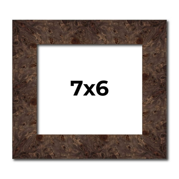 7x6 Frame Brown Burl Real Wood Picture Frame Width 1.625 Inches | Interior Frame Depth 0.5 Inches |