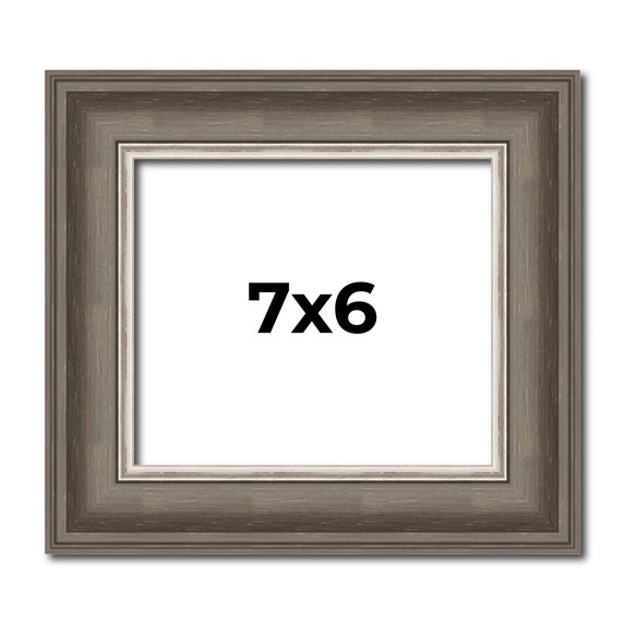 7x6 Frame Brown Solid Wood Picture Frame | 1.75 Inch Moulding Width | Austin Frame Complete with UV