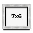 thumbnail image 1 of 7x6 Frame Brushed Silver Solid Wood Picture Frame | 0.75 Inch Moulding Width | Rabbet Depth 0.75, 1 of 5