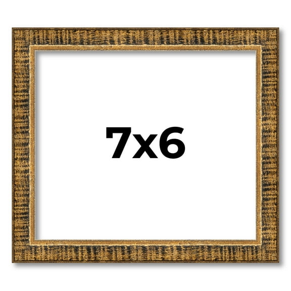 7x6 Frame Gold Kingsley Distressed Solid Wood Picture Frame Width 0.75 Inches | Interior Frame